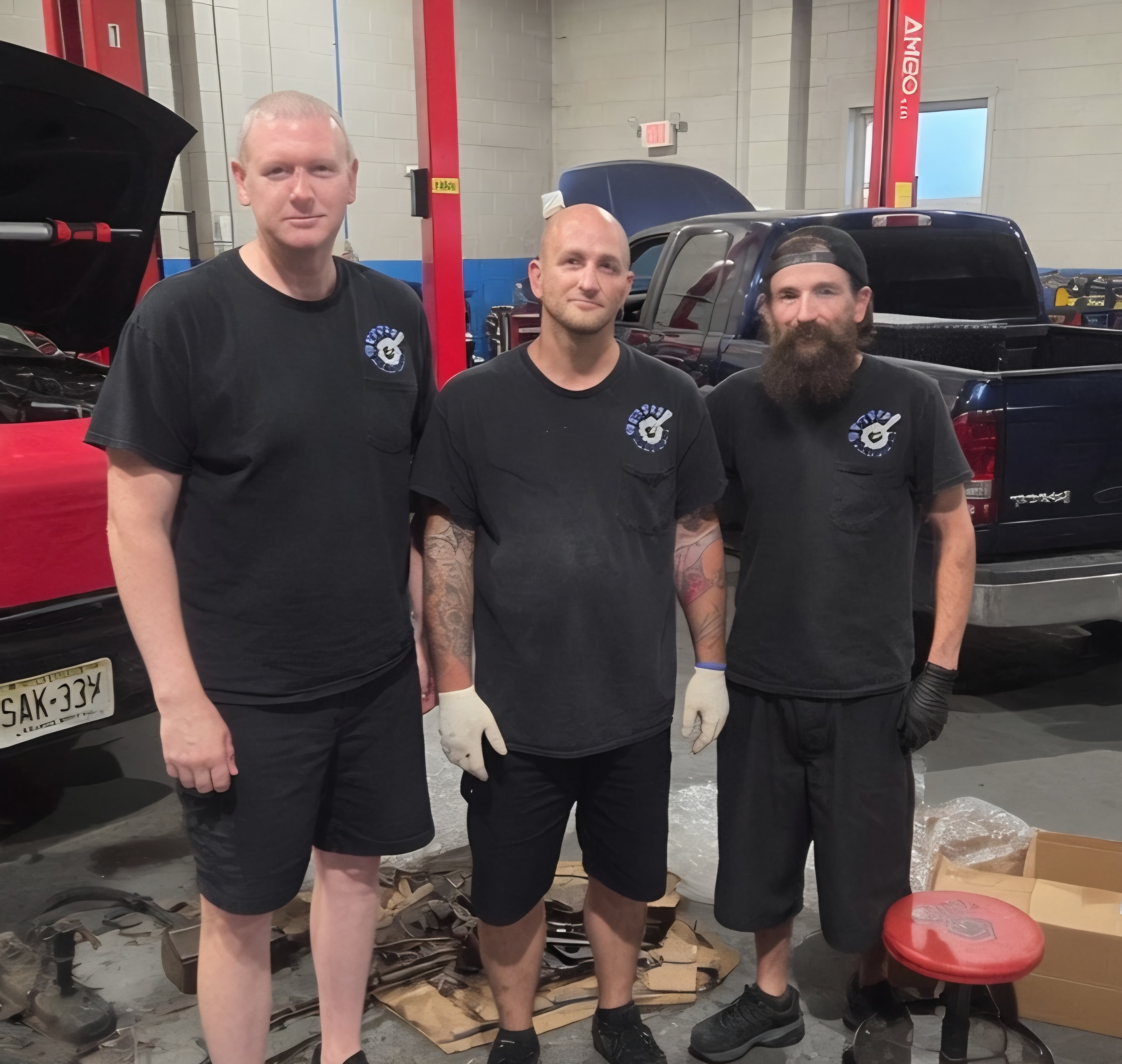 Mark, Chris, and Charles — Certified Technicians at Pete's Auto Repair